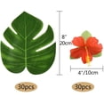 thumbnail image 2 of 60 piezas de suministros de decoración de fiesta tropical, hojas de palmera y flores de hibisco de 8 pulgadas, hoja de simulación para decoración de mesa temática hawaiana Luau Party Jungle Beach, 2 of 5