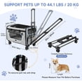 thumbnail image 3 of Pet Carrier with Wheels for Cats and Dogs, Pet Bag with Detachable Wheels & Washable Plush Pad, Escape-Proof Zipper & Shoulder Strap, Portable Carrier for Outdoor and Car Travel(Max. 40 lbs), 3 of 8
