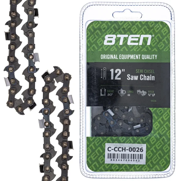 Chainsaw Chain For 12 Inch Bar .043 Gauge 3/8 Pitch 44Dl Echo Husqvarna Stihl