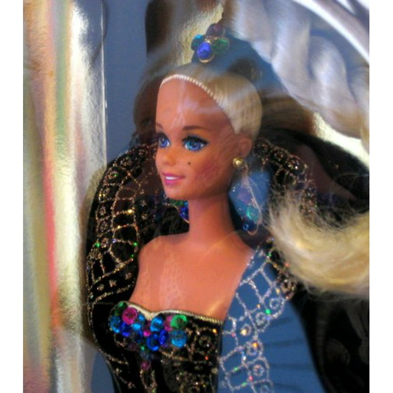 Mattel Midnight Gala Barbie Doll 1995, Black Velvet Gown, Golden