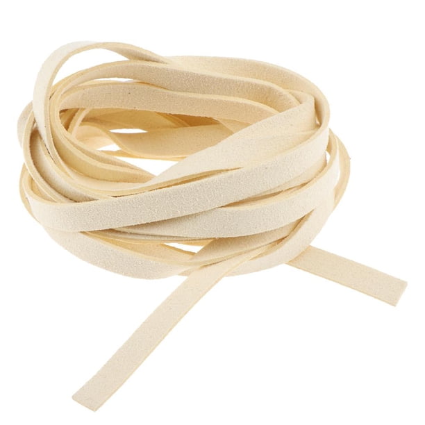 Cordón de gamuza de cuero suave para trenzar, coser, joyas artesanales Beige Colcomx Cordón de gamuza para hacer joyas