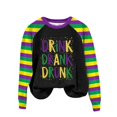 thumbnail image 4 of Tweang Mardi Gras Shirt Long Sleeve Mardi Gras T-shirt Long Sleeve Tops for Women Mardi Gras Sweatshirt Loose Fitting Tops for Women Mardi Gras Sequin Sweatshirt Women Mardi Gras Shirts Black L, 4 of 4