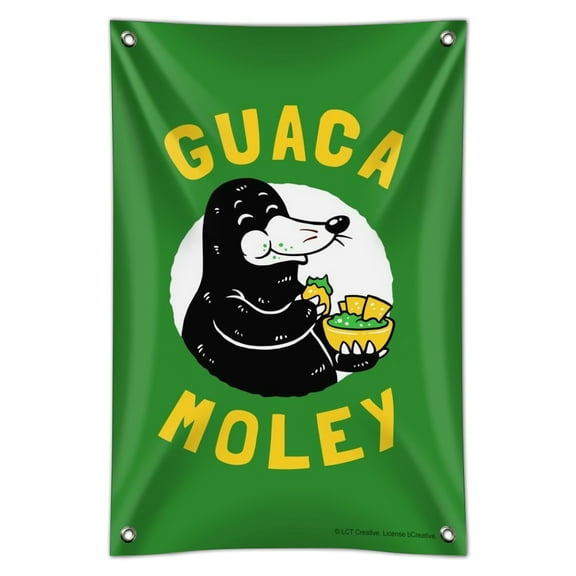 Guaca Moley Mole Eating Guacamole Funny Humor Home Business Office Sign