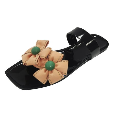

Aompmsdx Women Shoes Fashion Slippers Flat Open Toe Sun Flower Slippers Summer Casual Fashion Sandalsshoes