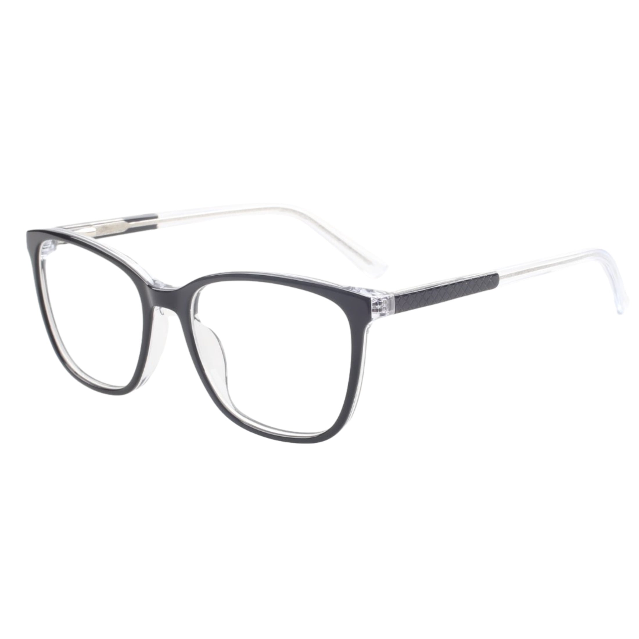 Womens Heather Rx'ble Eyeglasses with Case, Black Crystal