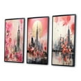 thumbnail image 3 of Designart "Vintage New York with Empire State Building II" City New York Framed Wall Art Set Of 3 - Pink New York Frame Gallery Wall Set For Home Decor, 3 of 6
