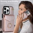 thumbnail image 2 of Elegante funda multifuncional tipo cartera para iPhone 14 Pro Max con correas, ranura para tarjetas, soporte para anillo, protección para cámara, material de PU, a prueba de golpes, anti-th, 2 of 5
