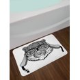 thumbnail image 2 of Jaguar Bath Mat, Monochrome Hipster Wild Cat with Old Motorcycle Equipment Vintage Style Pattern, Plush Bathroom Decor Mat with Non Slip Backing, 29.5" X 17.5", Black White, by Ambesonne, 2 of 2