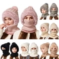 thumbnail image 7 of 3 in 1 Beanie Hat for Women, Upgrade 3 in 1 Beanie Hat with Scarf and Mask, Fall Winter Warm Knitted Ski Scarf and Mask Set, 7 of 7