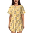 thumbnail image 1 of Balery mouse and cheese Conjunto de Pijama para Mujer con Estampado, Dos Piezas de Manga Corta y Shorts, Ropa de Dormir Suave con Cuello Redondo y Bolsillos-Small, 1 of 6