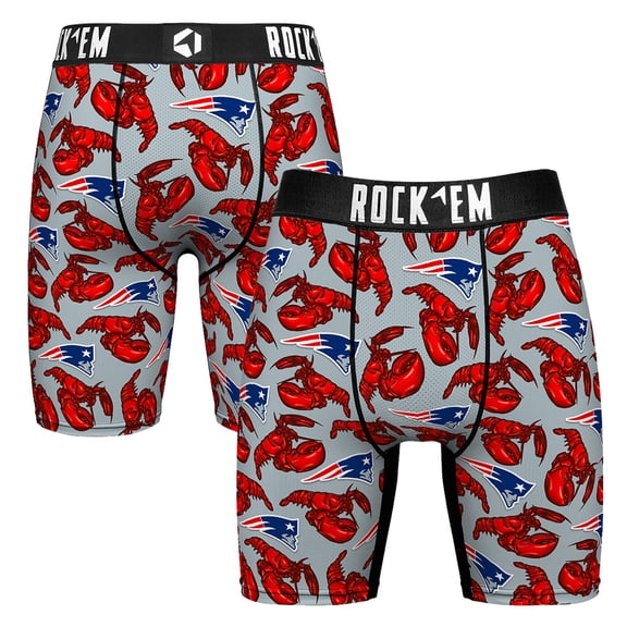 Men's Rock Em Socks  Gray New England Patriots Lobster Boxer Briefs