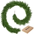 thumbnail image 2 of 9FT Artificial Norfolk Pine Garlands, Blutato Realistic Christmas Greenery Garland for Mantel, Table, Stairs, Indoor Outdoor Winter Holiday Decor, Faux Pine Garland 1 Pack, 2 of 9