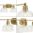 thumbnail image 4 of Singleton Collection Four-Light 36" Vintage Brass Farmhouse Vanity Light with Clear Glass Shades, 4 of 8