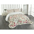 thumbnail image 5 of Ambesonne Floral Quilted Bedspread Set 3 Pcs, Birds Roses Polka Dots, King Size, Multicolor, 5 of 5