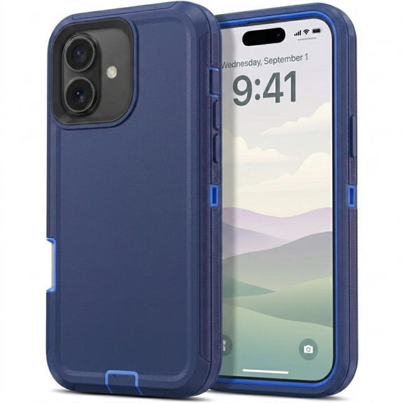 iPhone 16 Case Cover 3 Layer Rugged / Heavy Duty / Shockproof 6.1" Navy