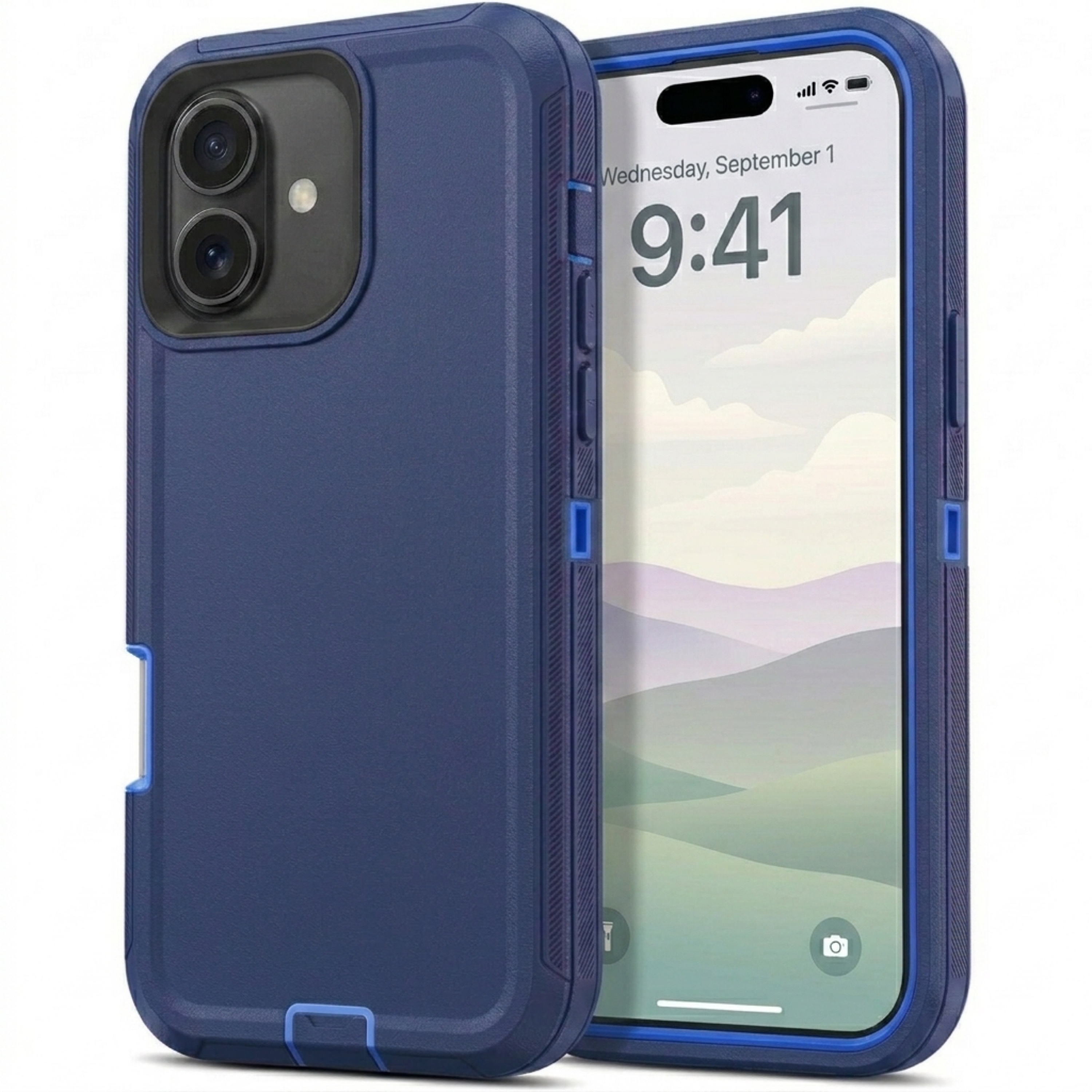 iPhone 16 Case Cover 3 Layer Rugged / Heavy Duty / Shockproof 6.1" Navy