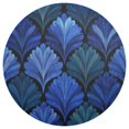 thumbnail image 3 of 15 Inch Round Grid Plate Mats Heat Non-Slip Resistant PVC Placemats for Kitchen Dining Table Decor Blue Batik Leaves Pattern 1PCS, 3 of 5