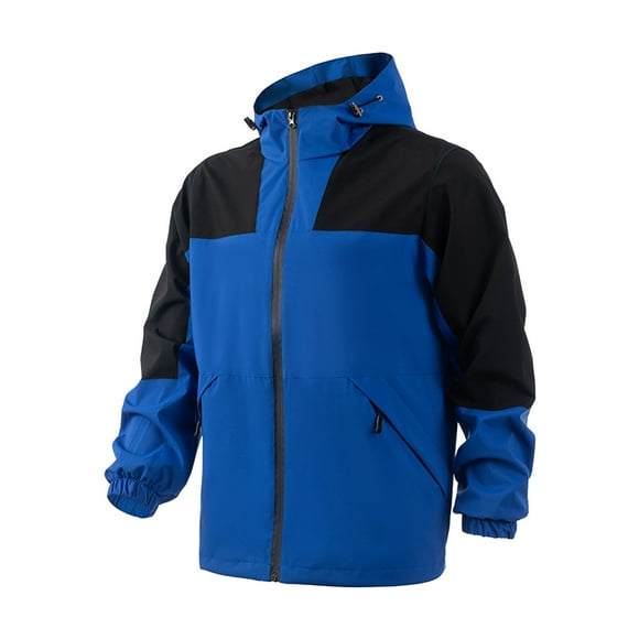 Juebong Men's Rain Jacket 2025 Hooded Softshell Jacket Waterproof Lightweight Insulated Windbreaker Jackets Packable Rain Pullover for Hiking Golf Running with Detachable Hood