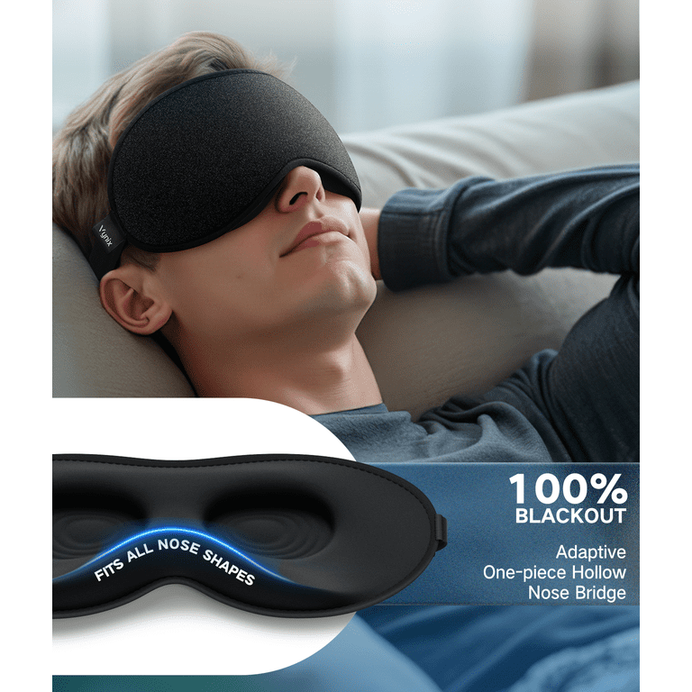 3D Memory Foam Sleep Mask, 100% Blackout photo 5