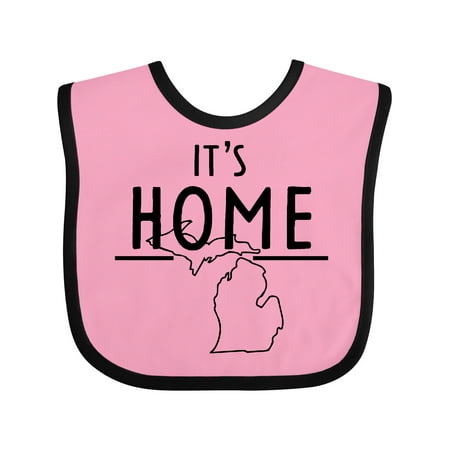 

Inktastic It s Home- State of Michigan Outline Gift Baby Boy or Baby Girl Bib