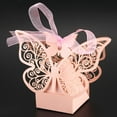 thumbnail image 6 of 50pcs Butterfly Wedding Box Birthday Party Gifts Candy Boxes (Pink), 6 of 8