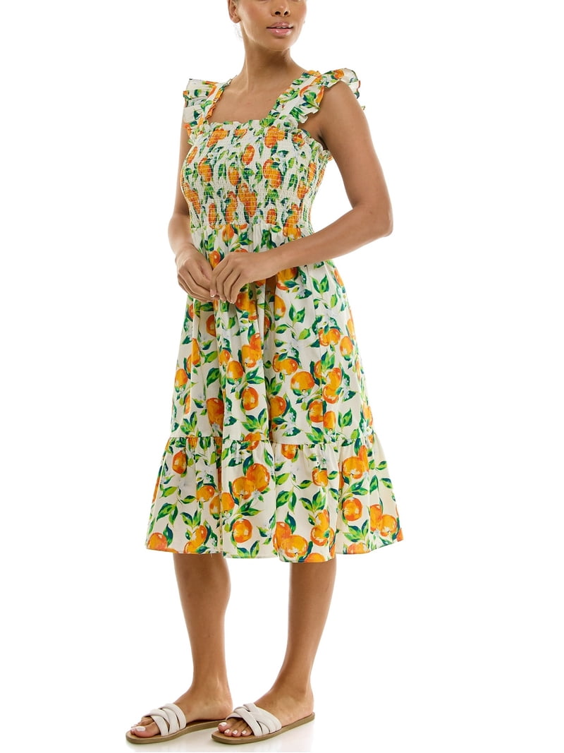 Nanette Lepore Women's Smocked Flutter Sleeve Midi Dress, Sizes Xs-xxxl