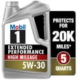 thumbnail image 3 of Mobil 1 Extended Performance High Mileage Full Synthetic Motor Oil 5W-30, 5 Quart, 3 of 11