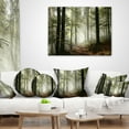 thumbnail image 4 of Designart Light in Dense Fall Forest with Fog - Landscape Printed Throw Pillow - 12x20, 4 of 5