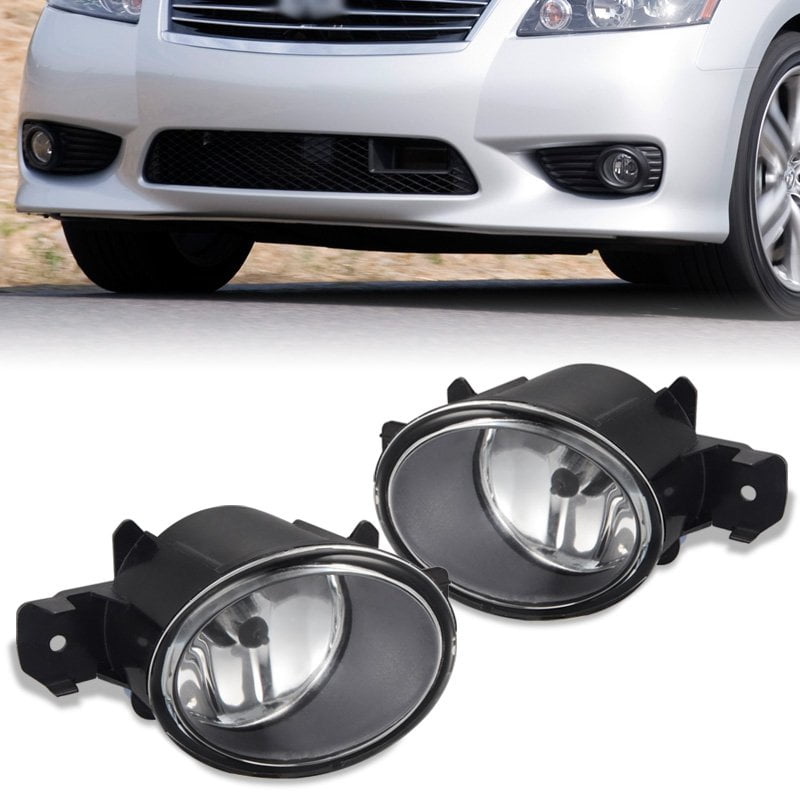 GTP Pair Fog Lights Clear Glass Lens Replacement w// H11 Halogen Lamp Bulbs For Nissan Sentra Maxima Altima Rogue Infiniti M35 M45 G37 JX35 QX60