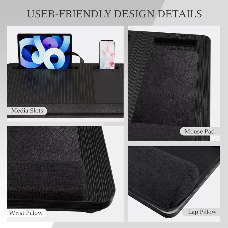 PHANCIR Portable Lap Desk with Cushion Black photo 6