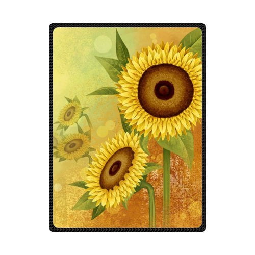 Rylablue Sunflower Fleece Blanket Throw Blanket 58x80 Inches