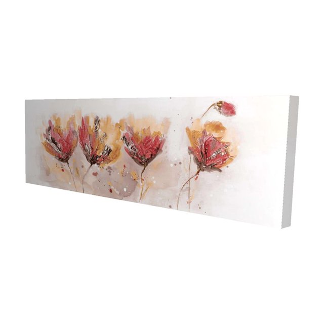 Quatre Petites Fleurs - Toile 16"x48 Pouces - Impression à la Demande