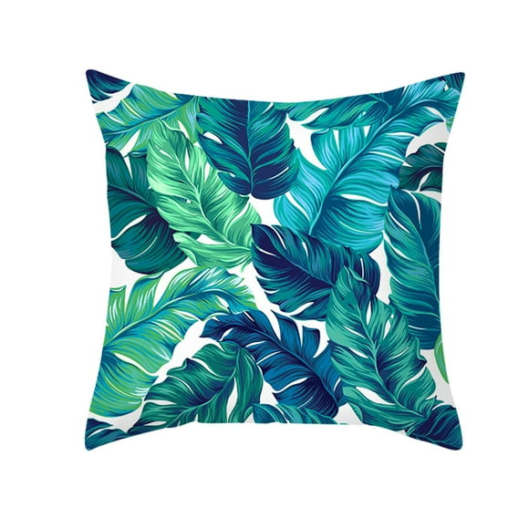 Clearance Hot Sales! Green Botanical Jungle Collect Design Pillowcase Sofa Cushion Tropical Rainforests Leaf Decorative Throw Pillow Case Cushion Cover Home Sofa Decor Fleece Printed Pillows