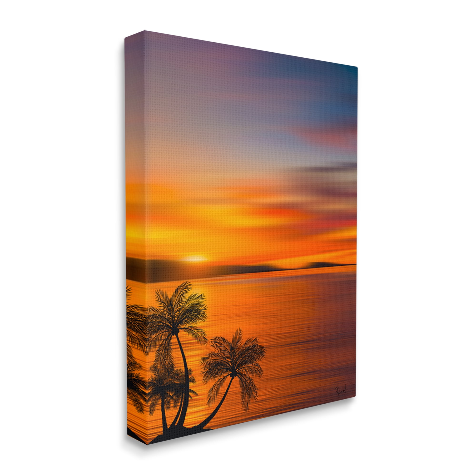 Stupell Industries Pleasant View Sunset Landscape Painting Gallery Wrapped Canvas Art Print Wall Art, 30 x 40