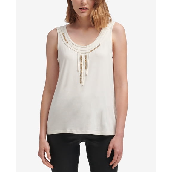 DKNY Womens Beaded Tank Top Size L