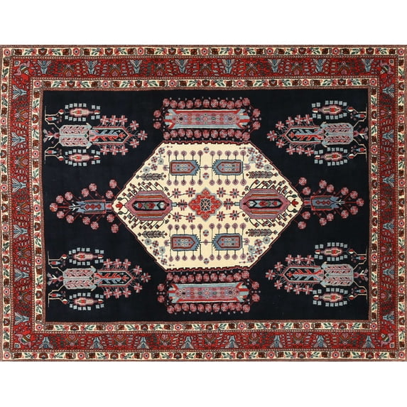 Ahgly Company Machine Washable Indoor Rectangle Traditional Mauve Taupe Purple Area Rugs, 2' x 4'