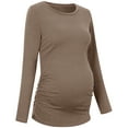 thumbnail image 2 of Sherrylily Maternity Shirt Side Button and Ruched Tunic Tops Long Sleeve T-Shirts, 2 of 5