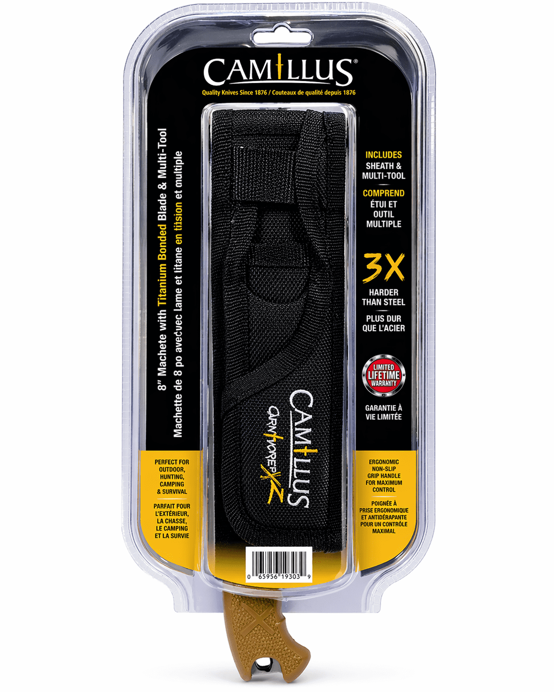 Camillus Carnivore XZ 8" Fixed Blade Knife Set with Sheath & Multi-Tool – Camping & Outdoor Utility Knife