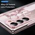 thumbnail image 4 of Dteck for Samsung Galaxy Z Fold6 Case with Slim Pen, Fold 6 Pen with S Pen Holder + Camera Lens Film + Front Screen Protector + Kickstand, Luxury Crystal Clear Case for Galaxy Z Fold6 5G 2024,Rosegold, 4 of 7