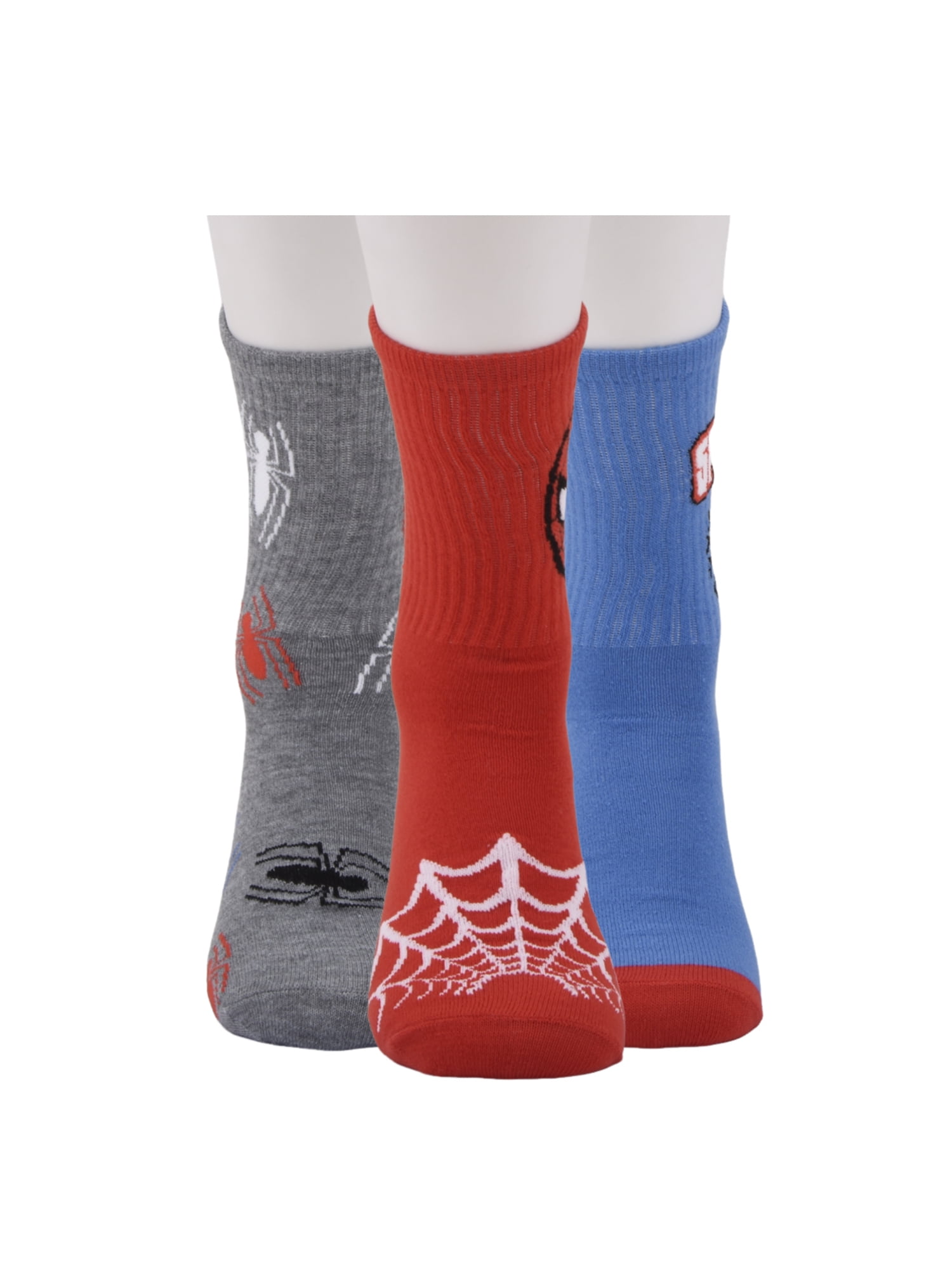 Spidey Boys Crew Socks, 3-pack, Sizes S