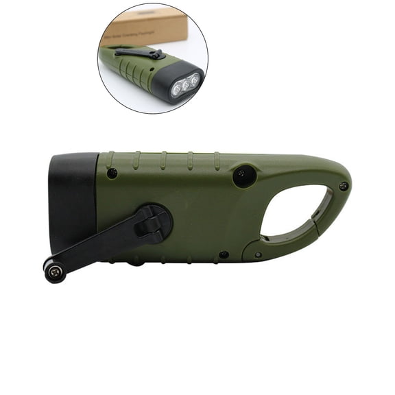 WNFJR Hand Crank Solar Powered Flashlights, Compact Emergency Rechargeable LED Flashlight Handheld Survival Flashlight, Quick Flashlight for Outdoor, Sports, Hiking