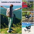 thumbnail image 6 of Patiojoy Camping Chair with Removable Footrest Folding Lounge Recliner Chair w/ Adjustable Backrest Pillow Cup Holder Navy, 6 of 8