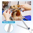 thumbnail image 5 of Tijeras de peluquería canina, 5 uds., recortadora profesional de bordes de acero inoxidable con peine de bolsillo, gatos y mascotas para el cuerpo brillar Electrónica, 5 of 5