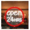 thumbnail image 1 of Letrero De Neón LED "Abierto Las 24 Horas" Para Pared, Ideal Para Decorar Negocios, Cafeterías, Bares, Restaurantes, Tiendas O Escaparates 43cm, 1 of 2