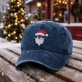 thumbnail image 6 of WULMLEO Unisex Vintage Christmas Baseball Hats Santa Pattern Embroidery Multi Sun Hats Navy One Size, 6 of 6