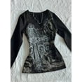 thumbnail image 5 of 2000s American Vintage Gothic Black Women T-shirts Punk Style Graphic Grunge Tshirts Harajuku Y2k Long Sleeve Tops Streetwear, 5 of 6