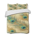 thumbnail image 2 of Peacock Feathers Twin XL Size Down Alternative Comforter, Lightweight Comforter Quilt Bedding Set with Pillow Shams Brown Turquoise Vintage Abstract All Seasons Bed Comforter Duvet Insert 68"x98", 2 of 7