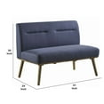 thumbnail image 5 of Saltoro Sherpi Fabric 2 Seater Loveseat Sofa with Splayed Legs and Padded Seat, Blue and Brown, 5 of 5
