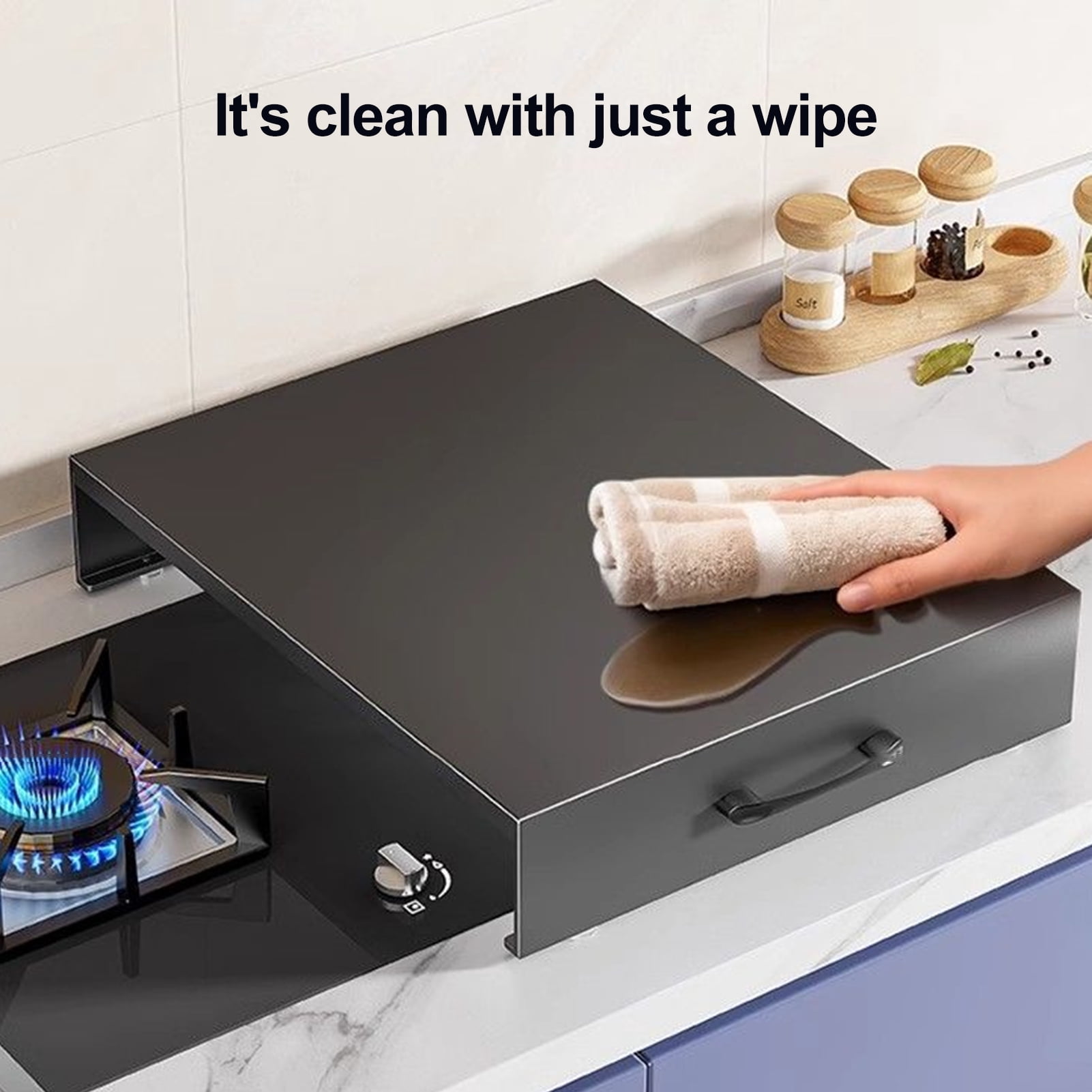 OIUR Gas Stove Cover Board with Handle Waterproof Heat-Resistant Easy to Clean Electric Stove Burner Cover Protector