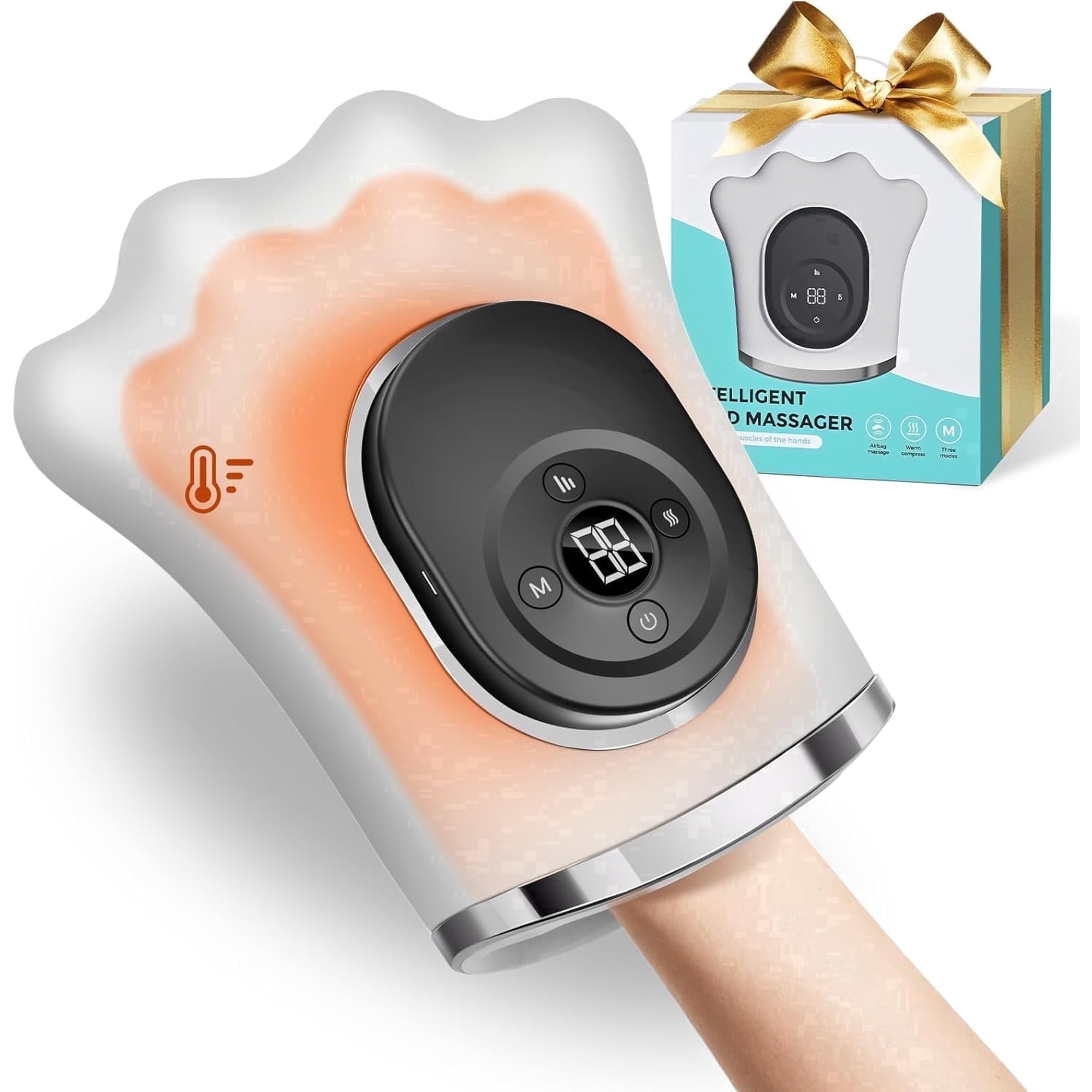 Hand Massager with Heat and Compression for Arthritis and Carpal Tunnel Relief, Hand Wrist Massagers Designed for Daily Comfort at Home, Office, or Travel, Gifts for Women Men Mom Girlfriend